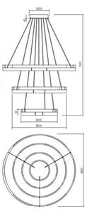 Lustră LED dimabilă pe cablu CASTLE LED/80W/230V auriu Redo 01-3181