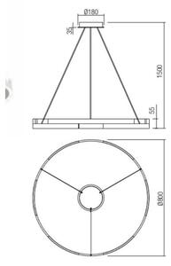 Lustră LED dimabilă pe cablu CASTLE LED/45W/230V negru Redo 01-3176
