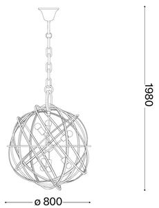 Ideal Lux - Candelabru suspendat cu lanț KONSE, 7x E27, 60 W, 230 V