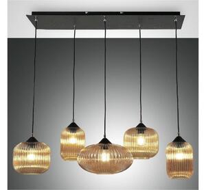 Lustră pe cablu GILLIS 5xE27/40W/230V auriu/transparent Fabas Luce 3627-48-125