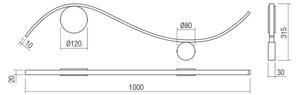 Aplică LED WAVE LED/11W/230V alamă Redo 01-3112