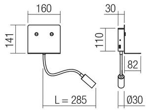 Spot LED de perete MOKA LED/6W + LED/3W/230V CRI90 alb Redo 01-3210