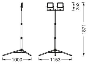 Proiector LED cu suport WORKLIGHT TRIPOD 2xLED/30W/230V IP65 Ledvance