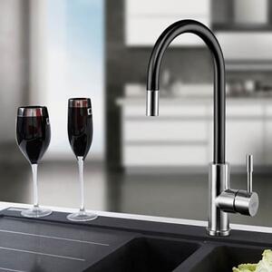 Blue Water Lima baterie bucătărie pe picior oţel inoxidabil-negru 5901730613193