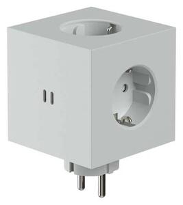 Square 2 Socket Extender w/30W Dual USB-C Gotland Gray - Avolt