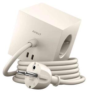 Square 1 w/30W Dual USB-C & Magnet 1,8m Beige - Avolt