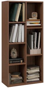 HOMCOM Bibliotecă cu 7 Suporturi Diferite, 50x24x106 cm, Maro Rustic | Aosom Romania