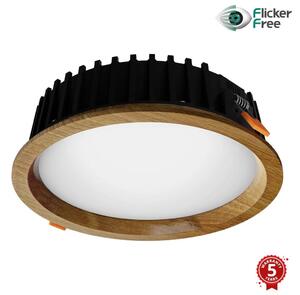 Corp de iluminat LED încastrat RONDO LED/12W/230V 3000K d. 20 cm lemn masiv stejar APLED