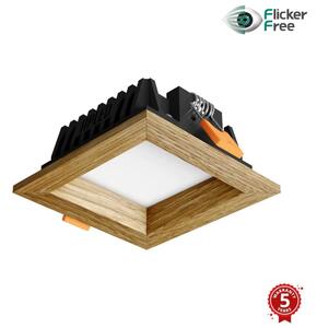 Corp de iluminat LED încastrat SQUARE LED/3W/230V 3000K 9x9 cm lemn masiv stejar APLED