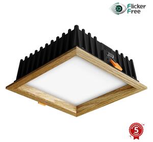 Corp de iluminat LED încastrat SQUARE LED/12W/230V 4000K 17x17 cm lemn masiv stejar APLED