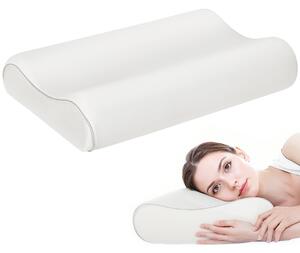 HOMCOM Pernă Memory Foam cu Husă Detașabilă 60x40x10/12 cm Crem | Aosom Romania