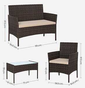 Set mobilier de gradina, Songmics, Maro, 58x49x85 cm