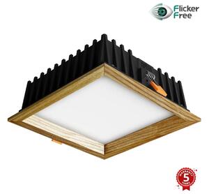 Corp de iluminat LED încastrat SQUARE LED/12W/230V 3000K 17x17 cm lemn masiv frasin APLED