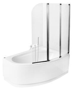 Besco Ambition paravan cadă 123.5 cm trei piese crom luciu/sticlă transparentă PA-3S
