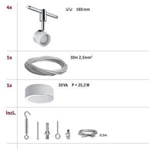 Paulmann 94080 - Set 4 x LED/4,8 W, sistem complet cu cablu STAGE, 230 V, crom