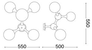 Ideal Lux - Lustră aplicată NODI 5xE14/28W/230V 50x55 cm crom lucios/alb