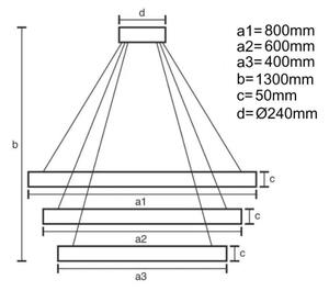 Lustră LED dimabilă pe cablu LED/250W/230V 3000-6500K + telecomandă