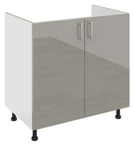 Corp haaus Karo, 2 Usi, Gri Lucios/Alb, MDF, 80 x 50 x 80 cm