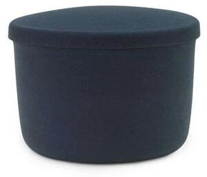 Hide Storage Pouf Small Steel Blue - Normann Copenhagen