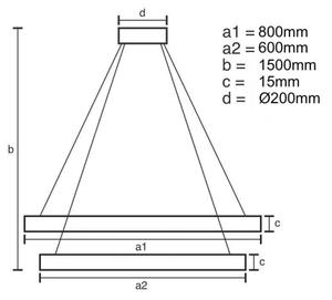 Lustră LED dimabilă pe cablu LED/90W/230V 3000-6500K + telecomandă