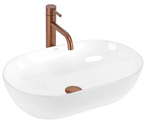 Rea Amelia lavoar 52x32.5 cm ovale de blat alb luciu REA-U4331