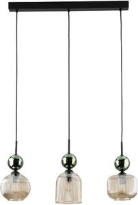 TK Lighting Sophia Green Cognac lampă suspendată 3x10 W verde-maro 11147