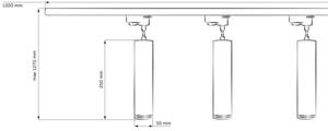 Lustră pe cablu pentru sistem de șină MARIBEL 3xGU10/10W/230V + sistem de șină 1 m