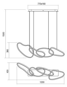Redo 01-2594 - Lustră LED dimmabilă pe cablu BIAS LED/87,4W/230V 3000K albă