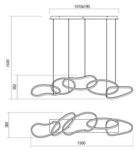 Redo 01-2597 - Lustră LED dimabilă suspendată pe cablu BIAS LED/108,6W/230V 3000K albă