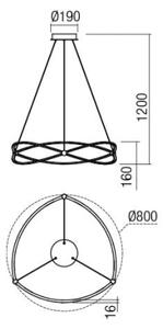 Lustră LED dimabilă pe cablu Redo 01-2251 QUARK LED/43W/230V 3000K crom