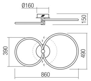 Lustră LED dimabilă aplicată Redo 01-2223 SPELL LED/43W/230V 3000K alb