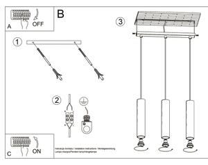Lustră pe cablu Sollux SL.1201 LAGOS 3xGU10/10W/230V auriu