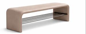 Bancheta din piele Cream 150x35x42cm
