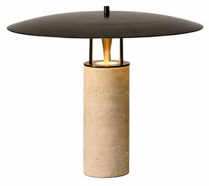 Lampă de masă modernă din travertin cu abajur metalic 42 x 33 cm