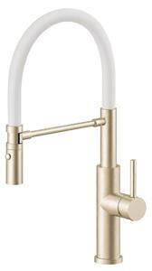 Ruvetti Miku baterie bucătărie pe picior alb-aur/aur vechi 1012PVD-CHWH