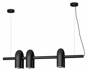 Lampă suspendată liniară cu trei surse – design contemporan negru 120cm