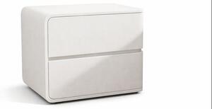 Noptiera din MDF si piele Elsa Offwhite