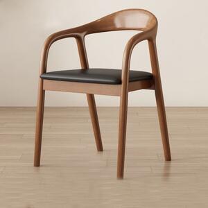 Scaun dining din lemn cu șezut tapițat Zen Walnut