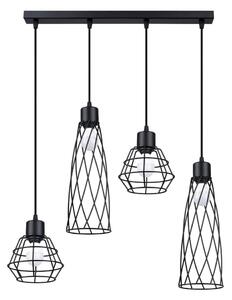 Lustră pe cablu Sollux SL.1167 SUBA 4xE27/15W/230V negru