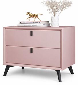 Noptieră premium din MDF și piele ecologică Paris Pink