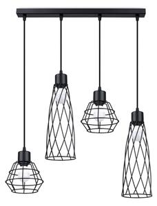Lustră pe cablu Sollux SL.1167 SUBA 4xE27/15W/230V negru