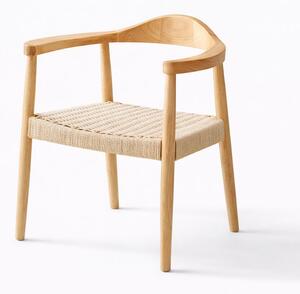 Scaun dining cu șezut împletit Nordic Wood Oak