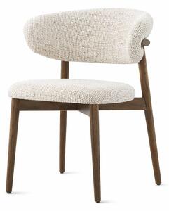 Scaun de dining Elara – tapițerie din in (linen) Walnut