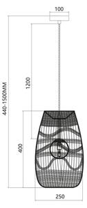 Lustră pe cablu ARONA 1xG9/9W/230V d. 25 cm ratan