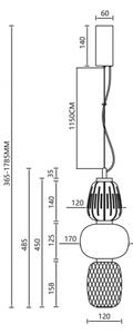 Lustră LED pe cablu CARO LED/28W/230V auriu