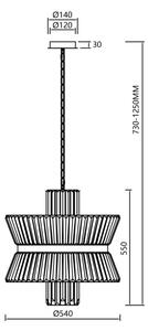 Lustră pe lanț AURELIA 12xE14/40W/230V auriu