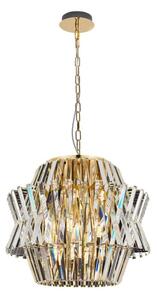 Lustră de cristal pe lanț CROWN 12xE14/40W/230V auriu