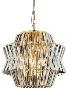 Lustră de cristal pe lanț CROWN 12xE14/40W/230V auriu