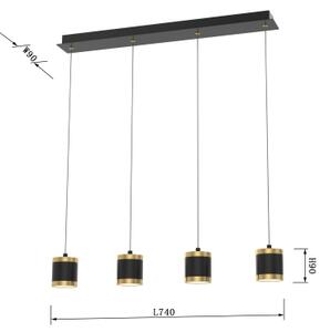Wofi 7003-404 - Lustră LED reglabilă pe cablu TOULOUSE 4xLED/8,5W/230V negru/auriu