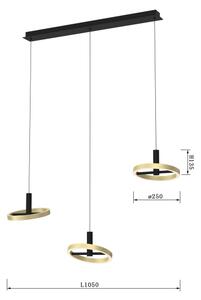 Lustră LED dimabilă pe cablu Wofi 7016-304 BREST LED/26W/230V negru/auriu